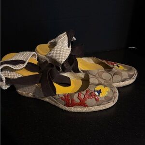 Vintage Coach Martina Espadrille Wedge Sandals - Size 11